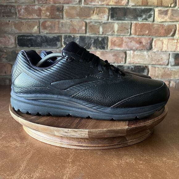 Brooks Addiction Walker 2 Black Leather Walking Shoes Sneakers Men\'s 12.5 2E main image 12